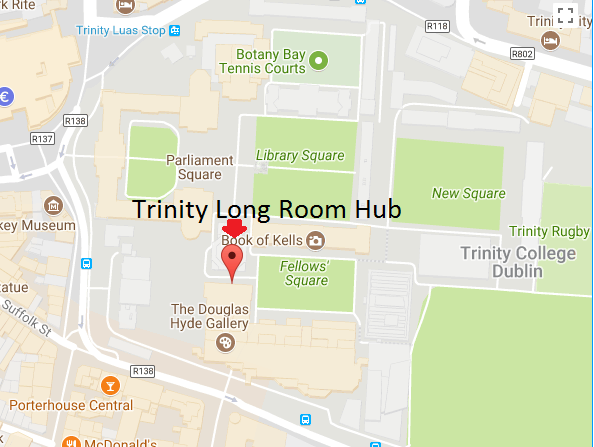 Map of Trinity Long Room Hub